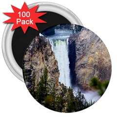 Yellowstone Waterfall 3  Magnets (100 Pack) by trendistuff