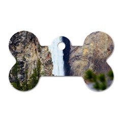 Yellowstone Waterfall Dog Tag Bone (one Side) by trendistuff