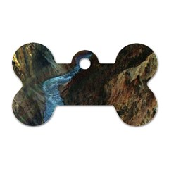 Yellowstone Lower Falls Dog Tag Bone (one Side) by trendistuff