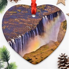 Waterfall Africa Zambia Heart Ornament (2 Sides) by trendistuff