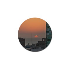 Aerial View Of Sunset At The River In Montevideo Uruguay Golf Ball Marker by dflcprints