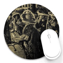 Group Of Candombe Drummers At Carnival Parade Of Uruguay Round Mousepads by dflcprints