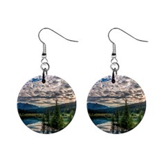 Banff National Park 2 Mini Button Earrings by trendistuff