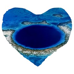 Great Blue Hole 2 Large 19  Premium Flano Heart Shape Cushions by trendistuff