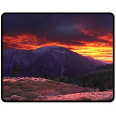 San Gabriel Mountain Sunset Fleece Blanket (medium) 