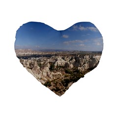 Cappadocia 3 Standard 16  Premium Flano Heart Shape Cushions by trendistuff