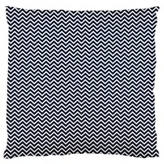 Blue And White Chevron Wavy Zigzag Stripes Large Flano Cushion Cases (one Side) 