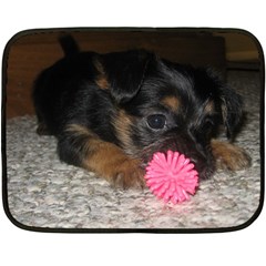 Puppy With A Chew Toy Fleece Blanket (mini)