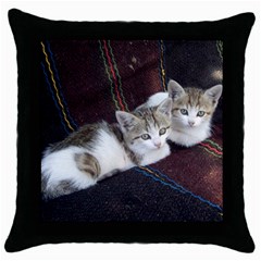 Kitty Twins Throw Pillow Cases (black) by trendistuff