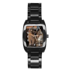 Cute Kitties Stainless Steel Barrel Watch by trendistuff