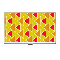 Red Brown Triangles Pattern			business Card Holder by LalyLauraFLM