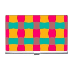 Distorted Shapes In Retro Colors Pattern 			business Card Holder by LalyLauraFLM