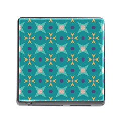 Flowers And Stars Pattern   			memory Card Reader (square) by LalyLauraFLM