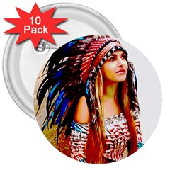 Indian 22 3  Buttons (10 Pack)  by indianwarrior