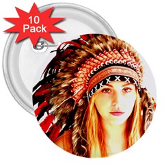 Indian 3 3  Buttons (10 Pack)  by indianwarrior