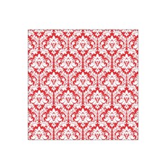 White On Red Damask Satin Bandana Scarf by Zandiepants