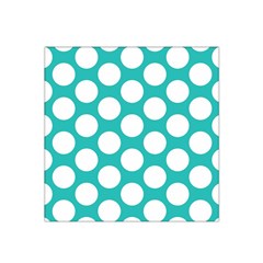 Turquoise Polkadot Pattern Satin Bandana Scarf by Zandiepants