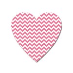 Pink And White Zigzag Heart Magnet Front