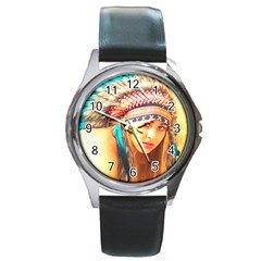 Indian 14 Round Metal Watch by indianwarrior