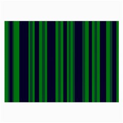 Dark Blue Green Striped Pattern Large Glasses Cloth by BrightVibesDesign