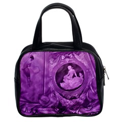 Vintage Purple Lady Cameo Classic Handbag (two Sides) by BrightVibesDesign