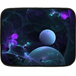 The Music Of My Goddess, Abstract Cyan Mystery Planet Double Sided Fleece Blanket (Mini)  35 x27  Blanket Back