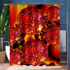  Flame Delights, Abstract Red Orange Shower Curtain 60  X 72  (medium)  by DianeClancy