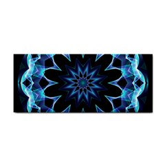 Crystal Star, Abstract Glowing Blue Mandala Hand Towel by DianeClancy