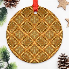 Luxury Check Ornate Pattern Ornament (round) 