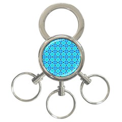 Vibrant Modern Abstract Lattice Aqua Blue Quilt 3-ring Key Chains by DianeClancy