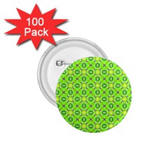 Vibrant Abstract Tropical Lime Foliage Lattice 1 75  Buttons (100 Pack)  by DianeClancy