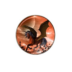 Wonderful Dark Unicorn In The Night Hat Clip Ball Marker (4 Pack) by FantasyWorld7