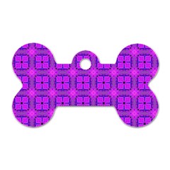 Abstract Dancing Diamonds Purple Violet Dog Tag Bone (two Sides) by DianeClancy