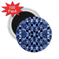 Indigo Check Ornate Print 2 25  Magnets (100 Pack)  by dflcprints