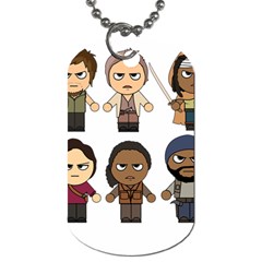 The Walking Dead   Main Characters Chibi   Amc Walking Dead   Manga Dead Dog Tag (one Side) by PTsImaginarium