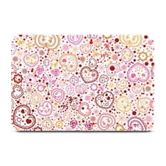 Ornamental Pattern With Hearts And Flowers  Plate Mats