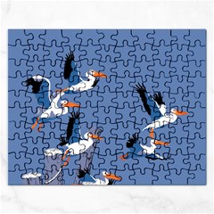 Abstract Pelicans Seascape Tropical Pop Art Rectangular Jigsaw Puzzl by WaltCurleeArt