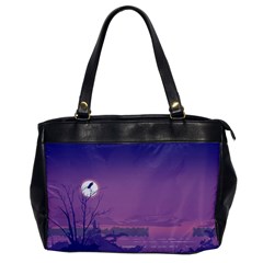 Abstract Tropical Birds Purple Sunset  Office Handbags by WaltCurleeArt