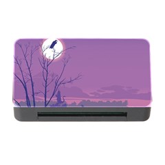 Abstract Tropical Birds Purple Sunset Memory Card Reader With Cf