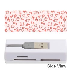 Red Seamless Floral Pattern Memory Card Reader (stick) 