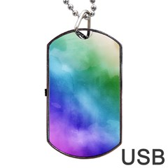 Rainbow Watercolor Dog Tag Usb Flash (one Side) by StuffOrSomething