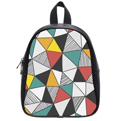 Colorful Geometric Triangles Pattern  School Bags (small)  by TastefulDesigns