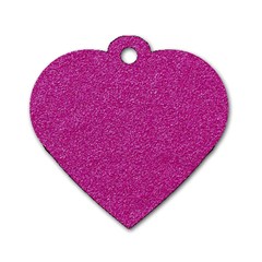 Metallic Pink Glitter Texture Dog Tag Heart (two Sides) by yoursparklingshop