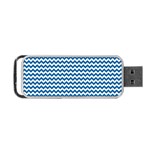 Dark Blue White Chevron  Portable USB Flash (One Side) Front