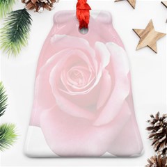 Pink White Love Rose Bell Ornament (2 Sides) by yoursparklingshop