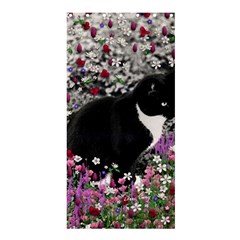 Freckles In Flowers Ii, Black White Tux Cat Shower Curtain 36  X 72  (stall)  by DianeClancy