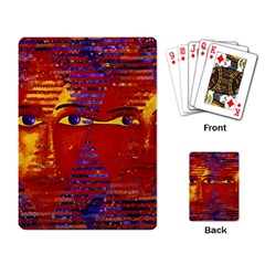 Conundrum Iii, Abstract Purple & Orange Goddess Playing Card by DianeClancy