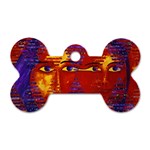 Conundrum Iii, Abstract Purple & Orange Goddess Dog Tag Bone (Two Sides) Back