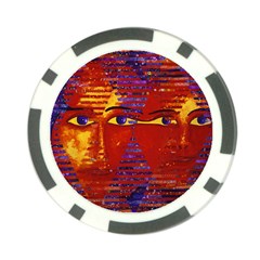 Conundrum Iii, Abstract Purple & Orange Goddess Poker Chip Card Guards by DianeClancy