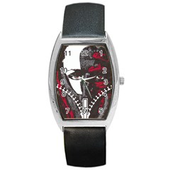 Zipper Face Tonneau Leather Watch by DryInk